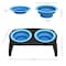 Pet Adobe Elevated Pet Bowls with Non-Slip Stand for Food and Water, Dogs / Cats 16-ounce Each, Blue 888442ELC - alternate 2